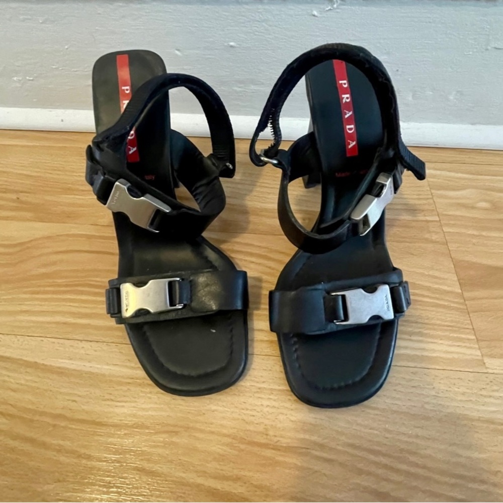 90s Prada Sport buckle heels Size 36.